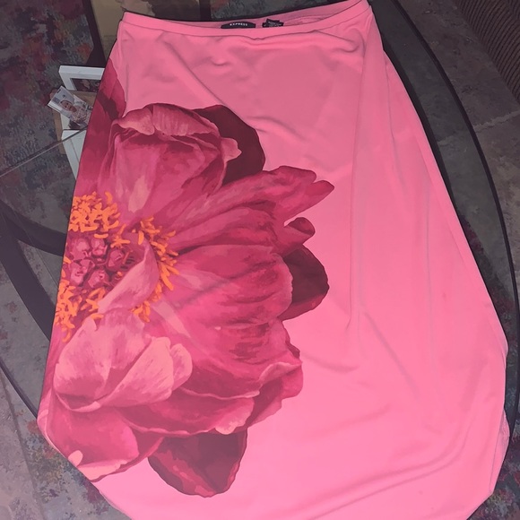 Express Tropical Flower Off Shoulder Shelf Bra Tank & Long Skirt*M - Picture 2 of 11